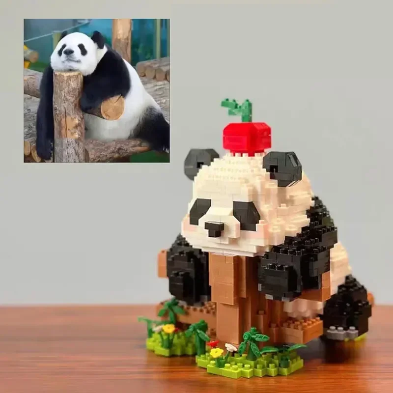 Lovely Panda Micro Building Blocks Kawaii Zoo Animal Educational Decoration Toys Exercise hands-on ability for Kids