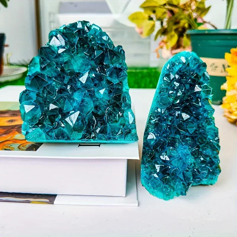 One Crystalhola Bohemian Blue Crystal Cluster - Turquoise to deep blue gradient, natural appearance suitable for home décor - view 4
