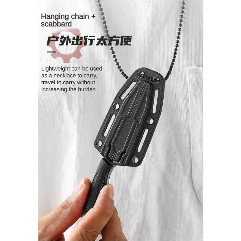 2024 EDC Outdoor self-defense knife,portable neck hanging knife, multifunctional creative mini self-defense knife, hanging chain