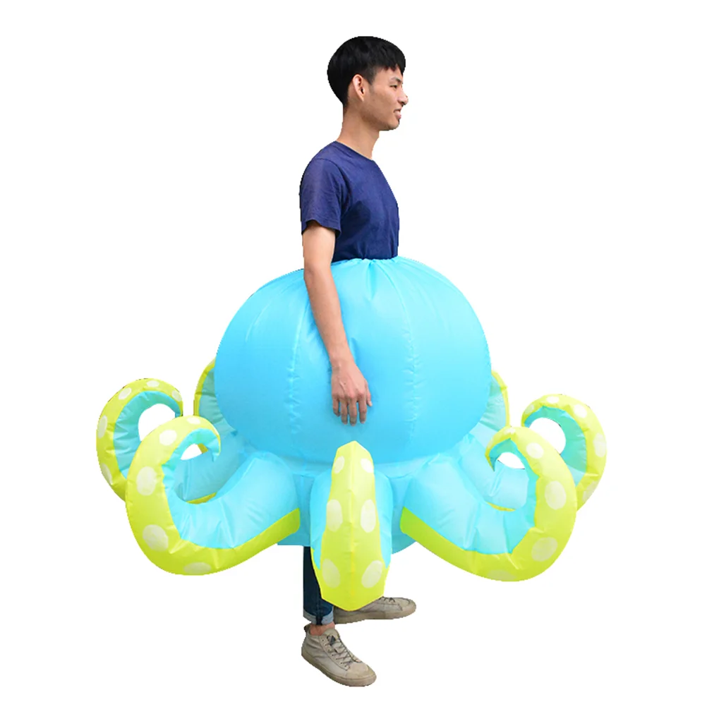 Inflatable สัตว์ชุด Octopus เสื้อผ้าเครื่องแต่งกาย COSPLAY บอดี้สูทตลก Sky-Blue