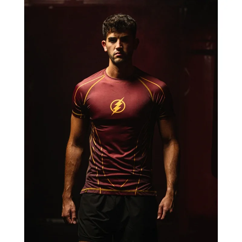 Movie Cosplay Costumes, Superhero Theme, Lightning Logo Print, Soft and Comfortable Fabric, Shaping Design, Maximum Size 6XL