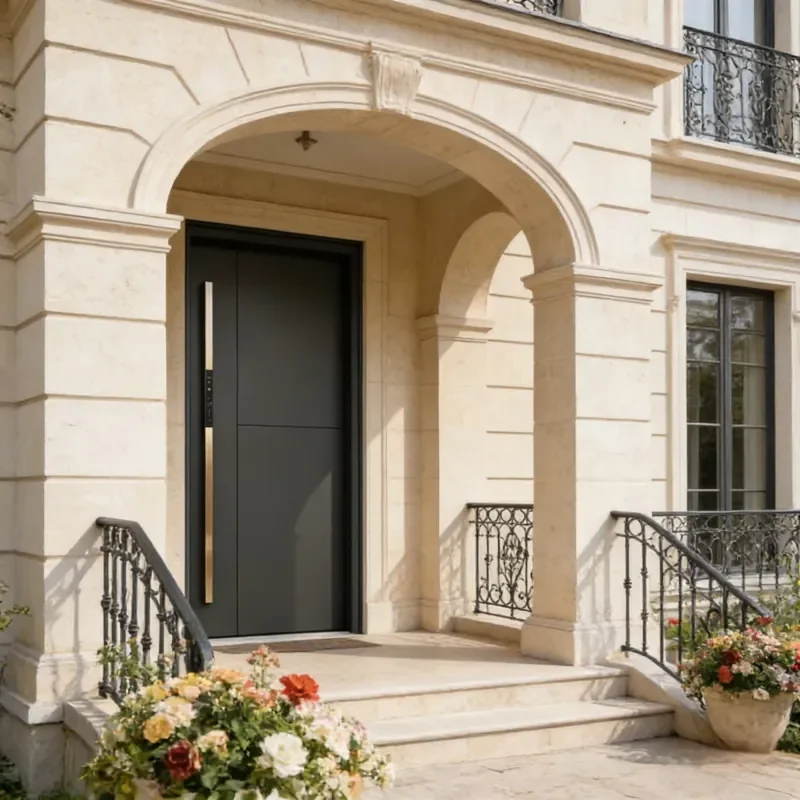 Cold Rolled Steel Finished Modern Anti-Pry Security Door High Anti-Damage Strength for Villa Residential Entrances Home