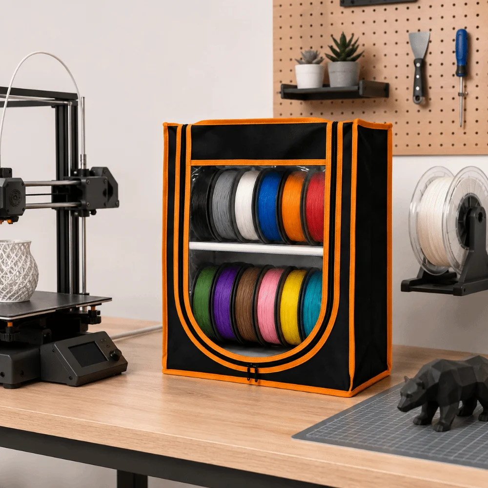 Dual Tier 3D Printer Filament Storage Rack Sealed Dustproof 3D Printing Filament Container Moisture-Resistant Viewable 4