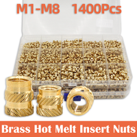 Brass Threaded Insert Nut Kit M2 M2.5 M3 M4 M5 M6 M8 Hot Melt Heat Knurled Embed Injection Copper Insertnut for 3D Print Plastic