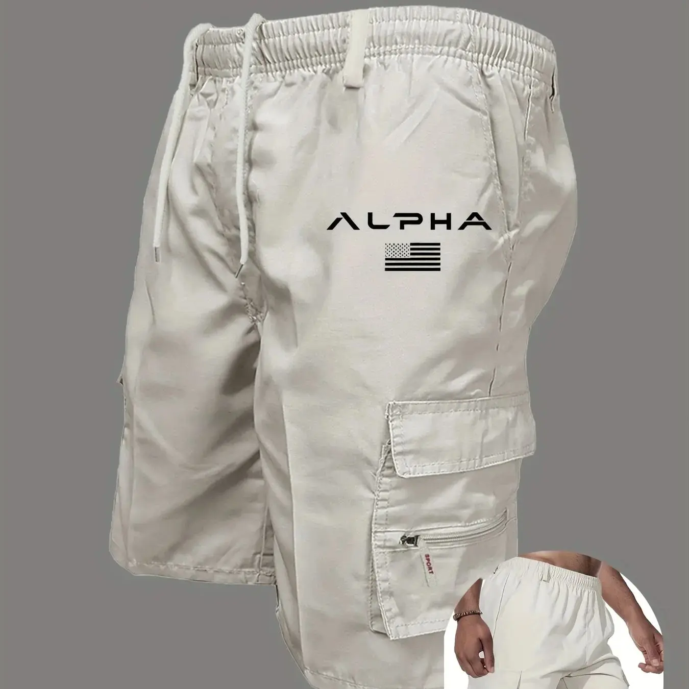 Cargoshorts met Amerikaanse vlagprint Independence Day Eagle Shorts Zomer Cargo Werk Kamperen Korte broek met meerdere zakken Streetwear - afbeelding 2