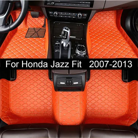 Custom Car Floor Mat Fit for Honda Jazz Fit 2007 2008 2009 2010 2011 2012 2013 Auto Foot Carpet