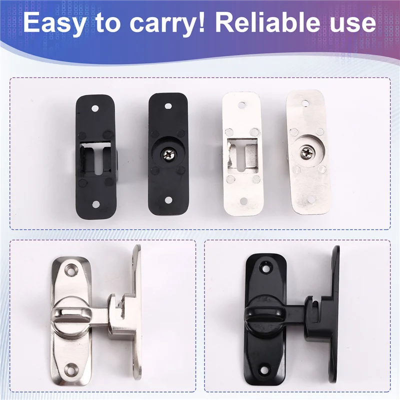 ABKI-2세트 90/180 °   플립 게이트 래치 도어락 도난 방지 버클 래치 아연 합금 도어 래치 창문 잠금장치 도어 슬라이딩 볼트