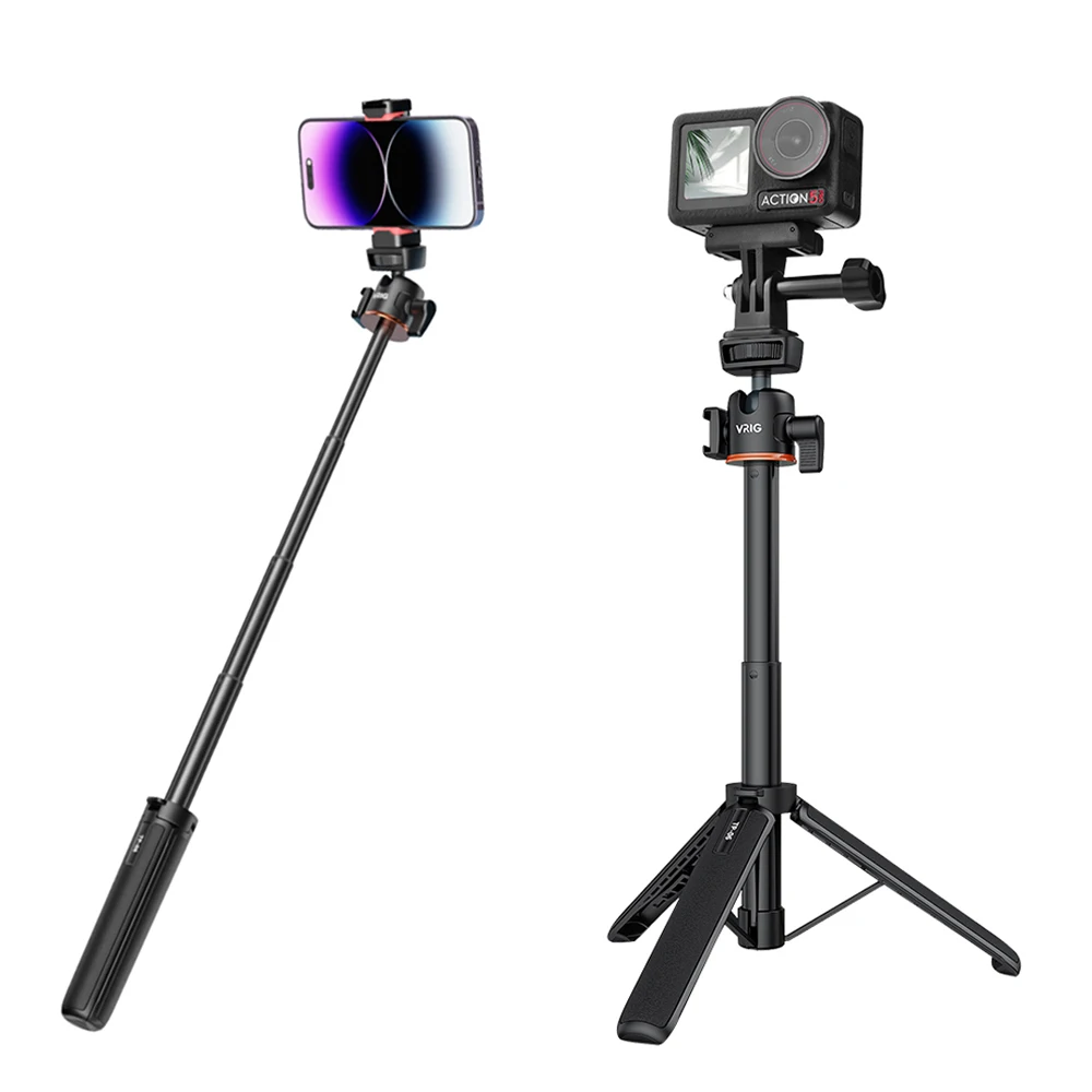 Tripod tongkat swafoto, 54CM untuk DJI saku 3/Aksi 4/Gopro 13/kamera DSlR tiang ekstensi bisa disesuaikan pemegang fotografi ponsel