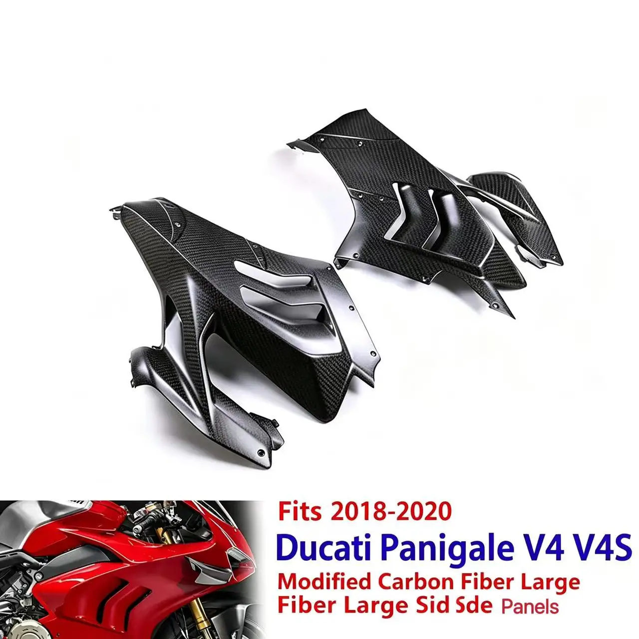 Applicable to Ducati Panigale V4 V4S 2018 19 2020 2021 motorcycle modification carbon fiber fairing housing accessories mudguard
