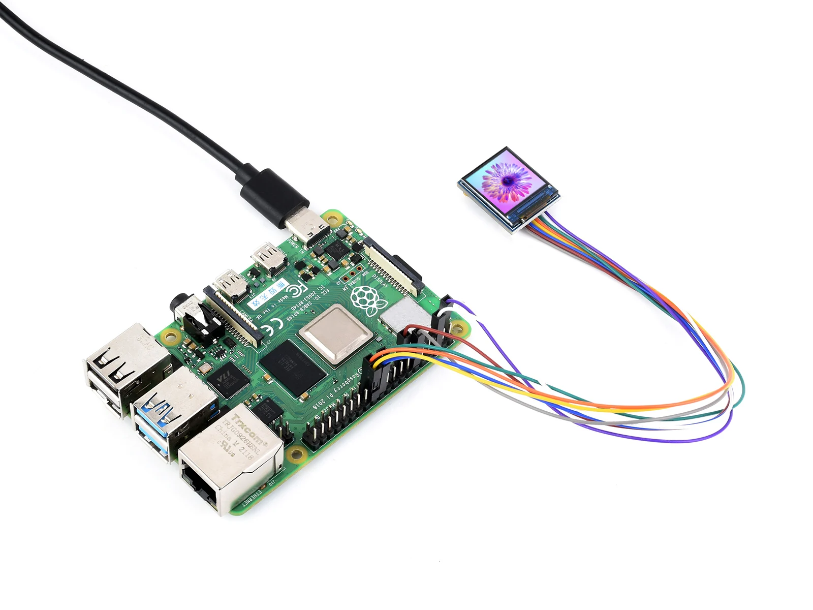 وحدة عرض LCD مقاس 0.85 بوصة، واجهة SPI، ألوان 65K، IPS، 128 × 128، تأتي مع أمثلة لسلسلة RPi/ESP32/Jetson/RP2040/STM32