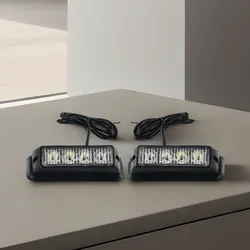 LED Car Flash Light Stay Safe Anytime 2 x 12 24V 4 LED Orange Amber Light Lamp Recovery Flashing Breakdown Strobe Grill