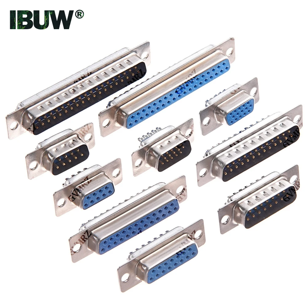 Conector tipo soldadura macho y hembra DB25 DB37 RS232 DB9 DB15 VGA, conector de enchufe serie D-SUB, 5 uds.