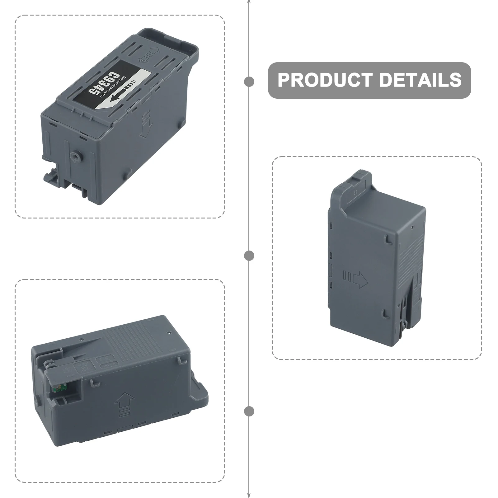 Waste Ink Tank Maintenance Box Model C9345 with Chip for ET5800 ET5850 WF7820 L15150 L15158 Printer Compatibility