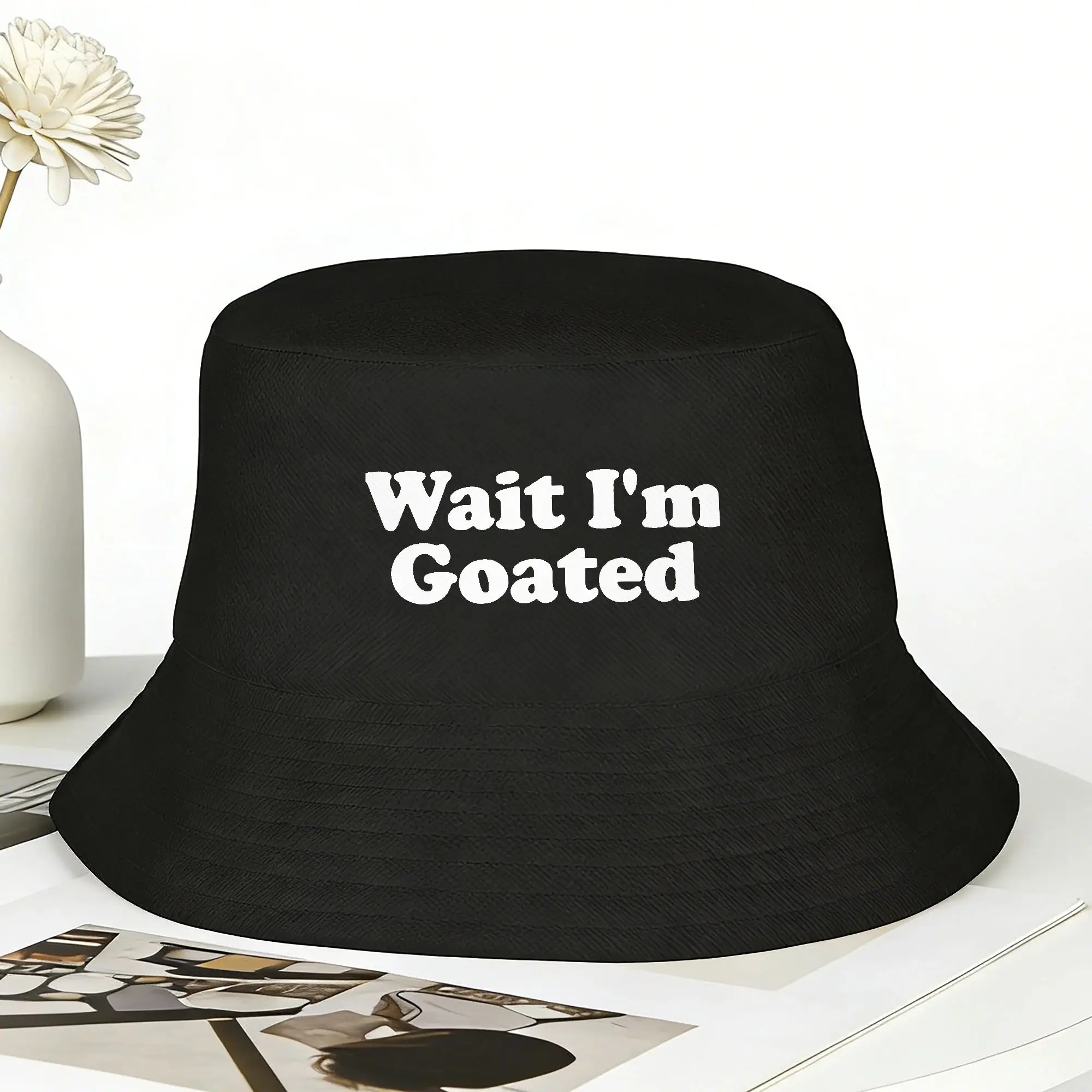Unisex Wait I am Goated Bucket Hat  Personality Fisherman Hats Spring Fashion Vacation Caps Outdoor Custom DIY Sunscreen Hat