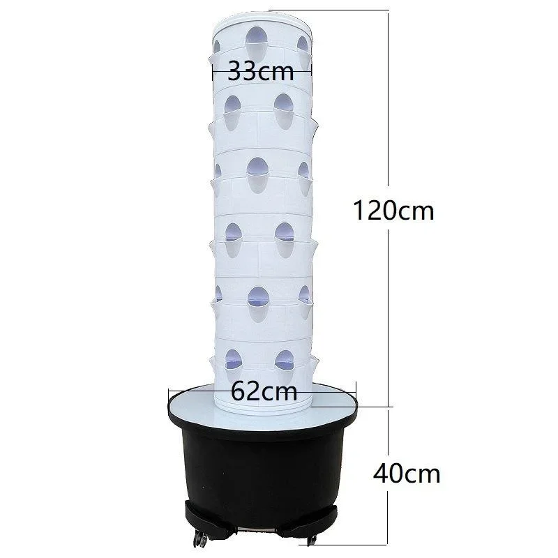 Vertical Aeroponic Planting Tower, Stackable Soilless Hydroponic Growing System, Indoor Leaf Vegetable Cultivation Kit