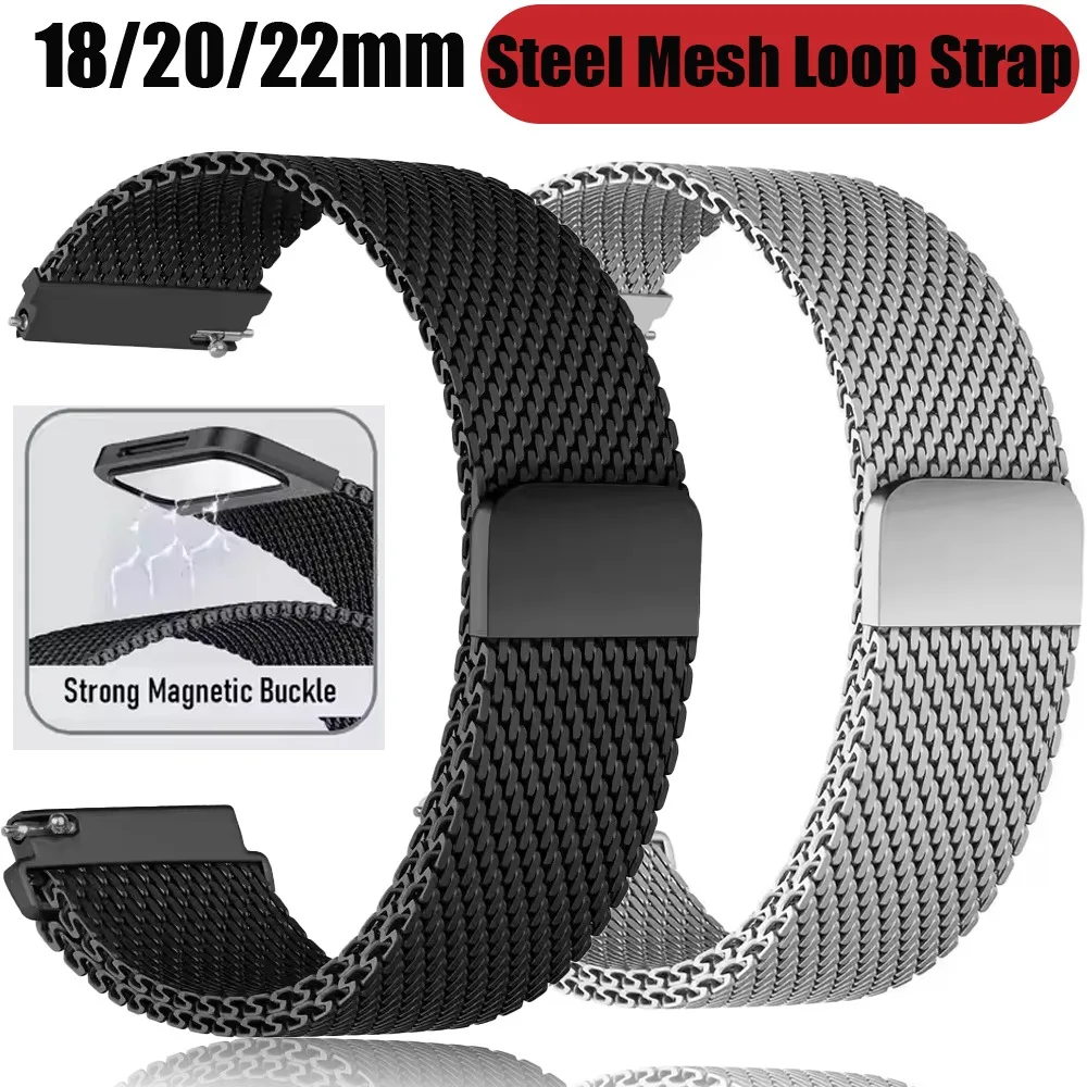 18/20/22mm Magnetisches Stahlnetz-Armband für Garmin Forerunner 970 965 570 265 165 55 Uhrenarmband für Garmin Venu 4/3/3S