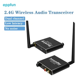 eppfun 50m/2.4G Wireless Audio Transmitter Receiver for 2 Subwoofer/Active Speaker/Power Amplifier/Home Stero, 192kHz/24bit HiFi