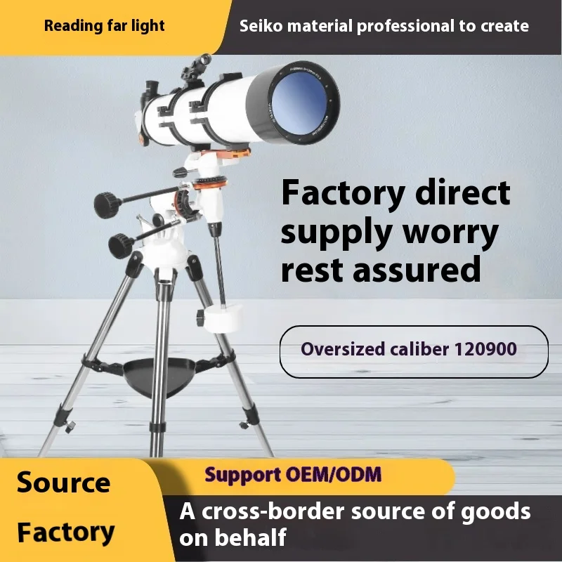 High-Power Outdoor Astronomical Telescope Large Aperture 120900 High Precision Equatorial Refractor with Long Focal Length