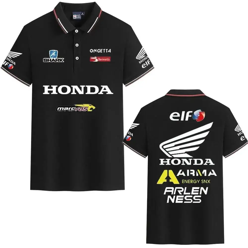 

HONDA 2025 New Model Men's And Women's Racing Of Fashionable And Sporty Trend Outdoor Street Wear POLO Shirt Moto Gp Tshirt