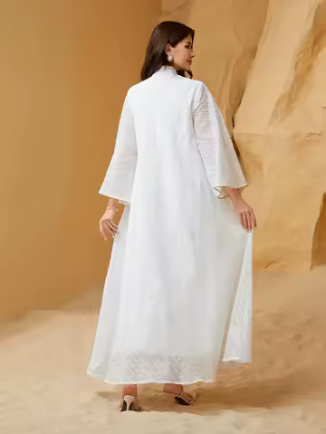 Muslim Luxury Fashion Evening Dress Middle East Saudi Arabia Dubai Dress Robe Mesh Embroidered sequin Women's Wear