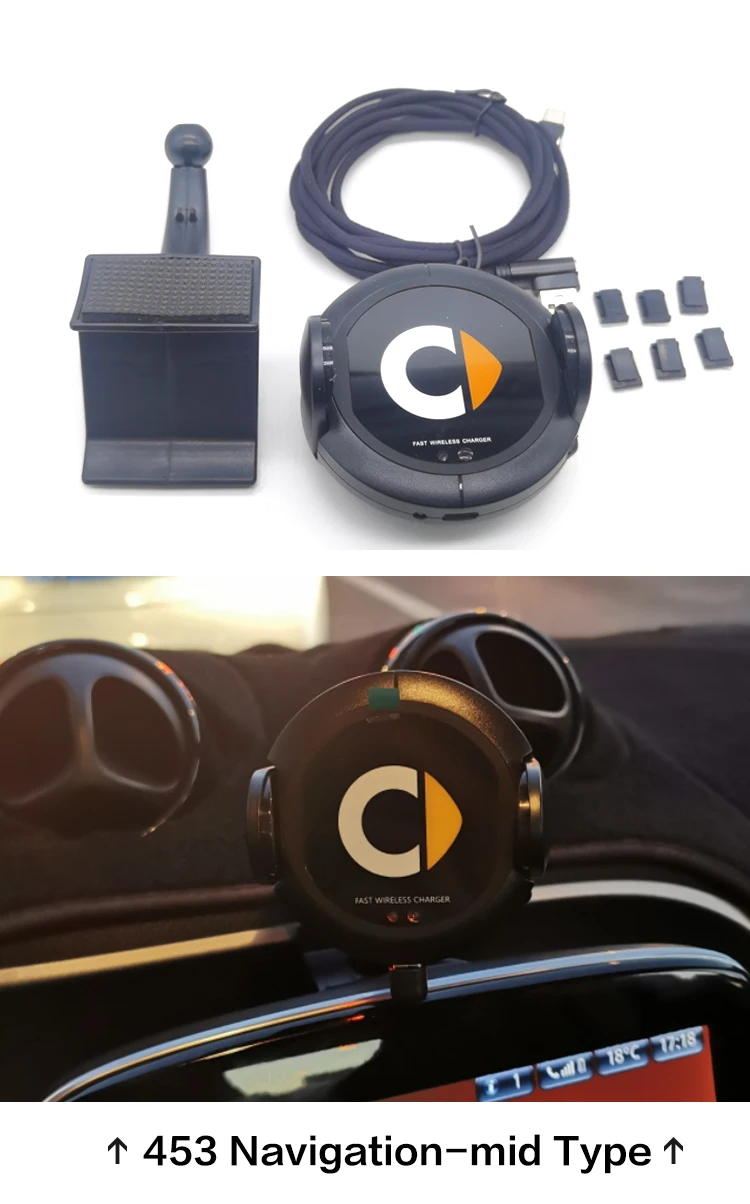 Voor Mercedes Benz Smart Auto 453 451 Model Auto Draadloos Opladen Telefoon Houder Snelle 10 W Qi Charger Auto accessoires - afbeelding 1