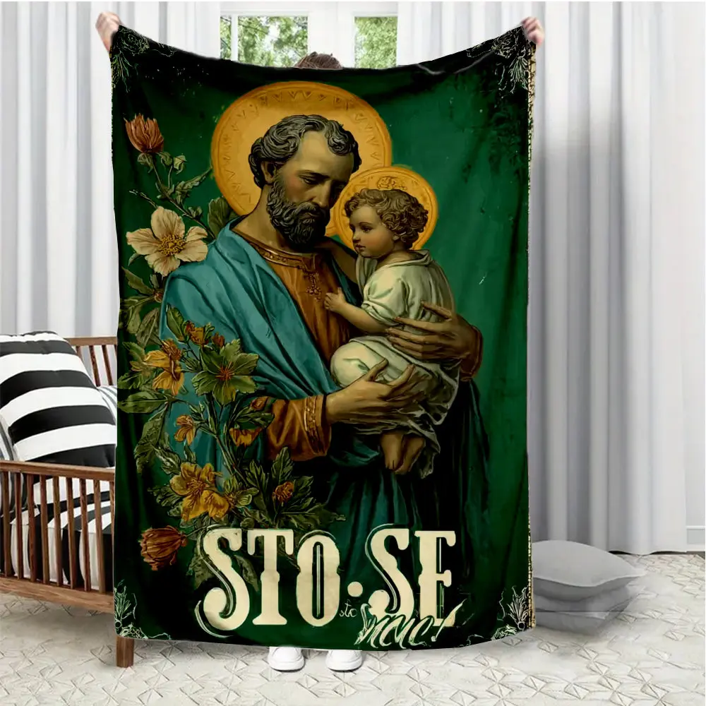 Large Religious Christ Child Art  Blanket Christian Icon Wall Decor Throw Home Decor Gift 150x230cm Nursery Decor
