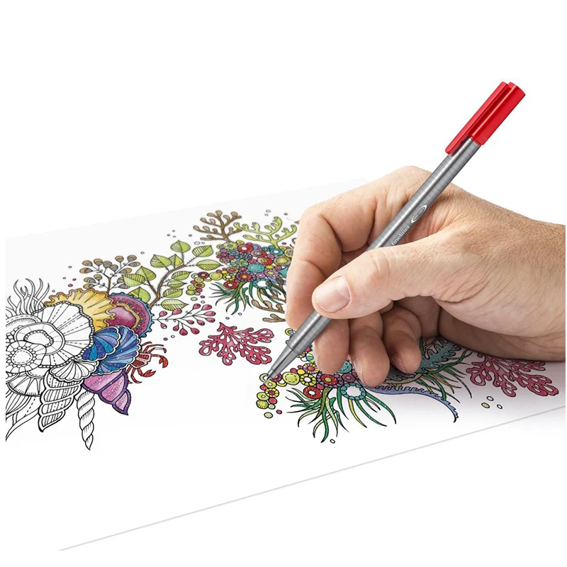 STAEDTLER 334 Triplus Fineliner with Superfine Tip 0.3mm Water-based ink, washable from many textiles,