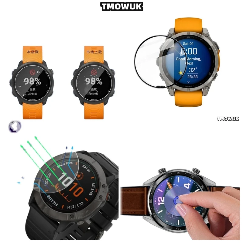 

For Garmin Fenix 7 7S 7X Pro HD Tempered Glass Screen Protector Smart Watch 9H Hardness Anti-Scratch Film