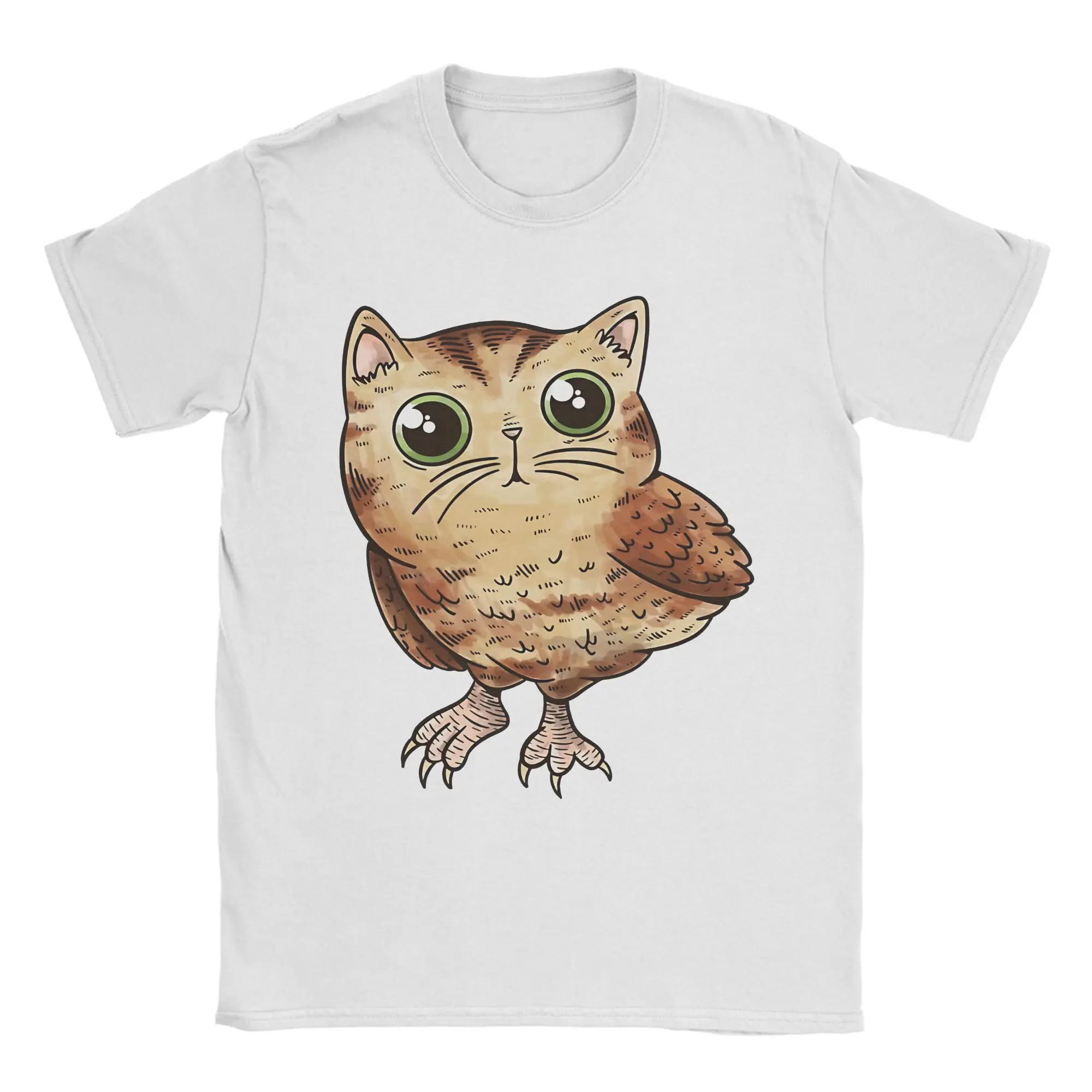 

Meowl Cat Owl Funny Tee Shirt for Men Women Graphic Printing T Shirts Cotton Clothing