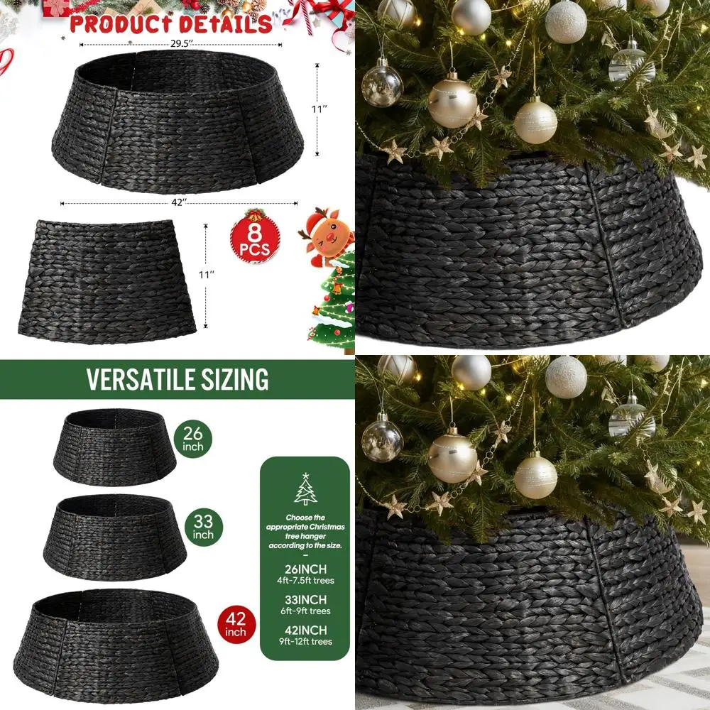 

42 Юбка для рождественской елки в деревенском стиле из ротанга — крышка основания елки в стиле фермерского дома для праздничных украшений