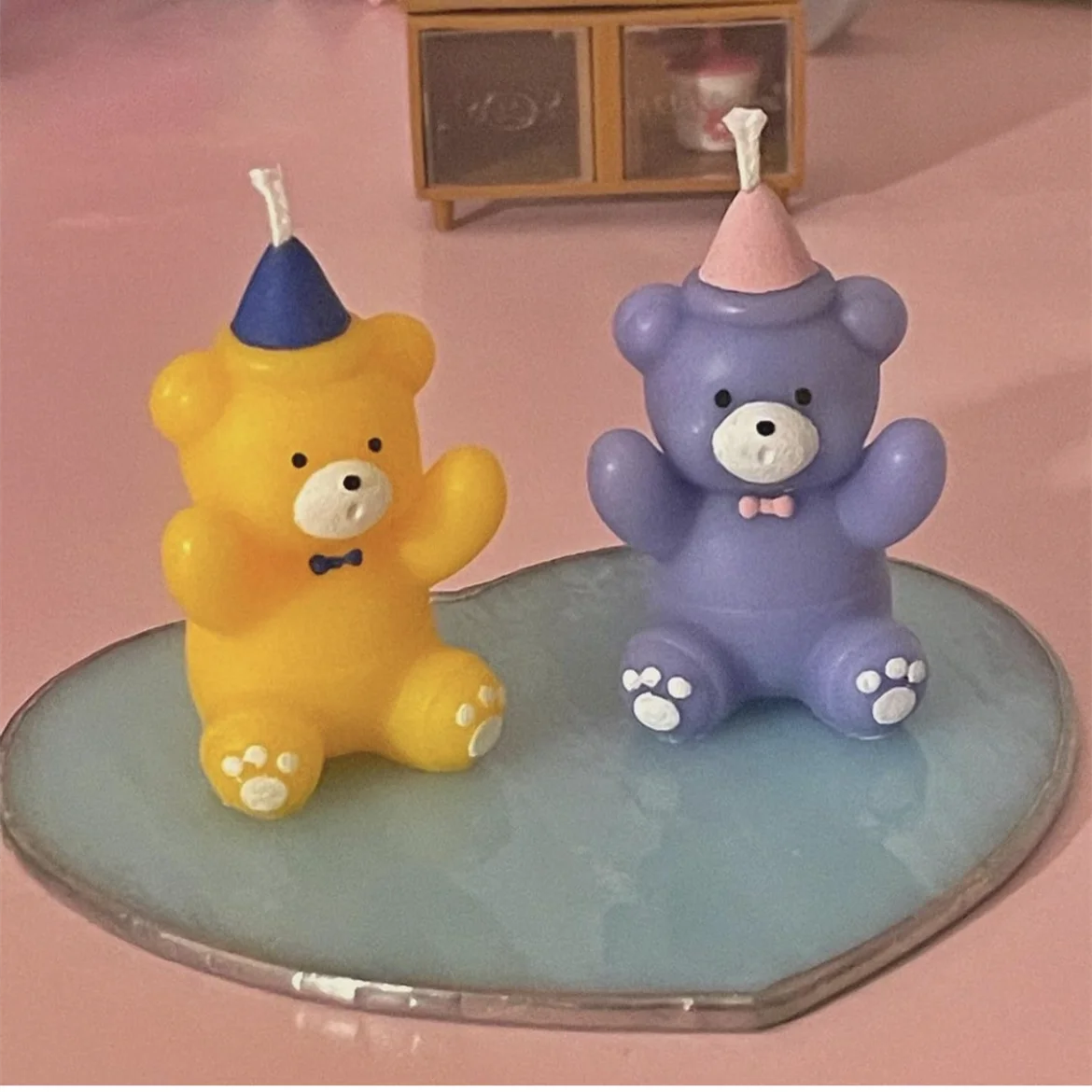 Molde de vela de oso de sombrero de Santa, moldes de vela de celebración de cumpleaños de oso lindo, moldes de resina de yeso de Animal de Navidad 3D de oso de peluche grande