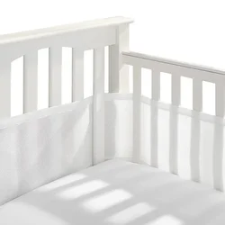 2Pcs/Set Baby Breathable Mesh Crib Girth Comfortable For 4 Panel Crib Bed Circumference Around Protector Baby Mesh Crib Bumper
