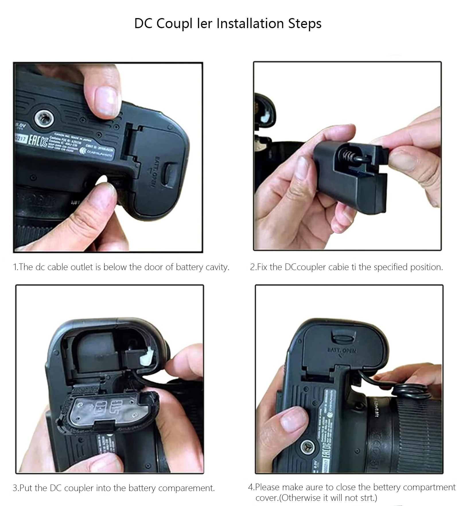 LP-E6P LP E6P Комплект адаптера переменного тока для Canon EOS R5 Mark II, R5, R6, R7, R, EOS 5DS R, 6D, 7D, 80D, 90D,5D Mark II Mark III