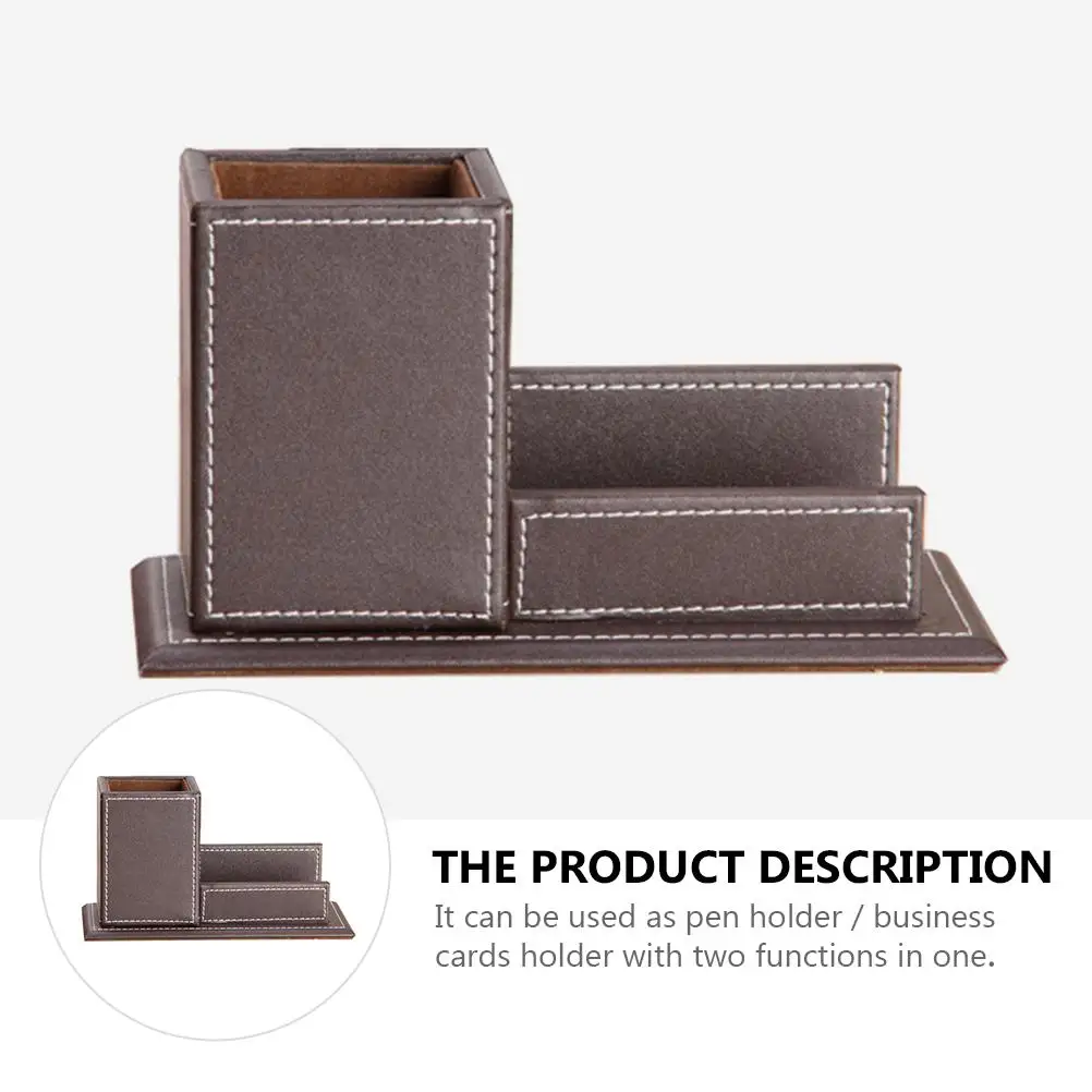 PU Stifthalter Büro Desktop Ganizer Vintage Holz Versorgung Aufbewahrungsbehälter Handwerkskunst Studie Zubehör