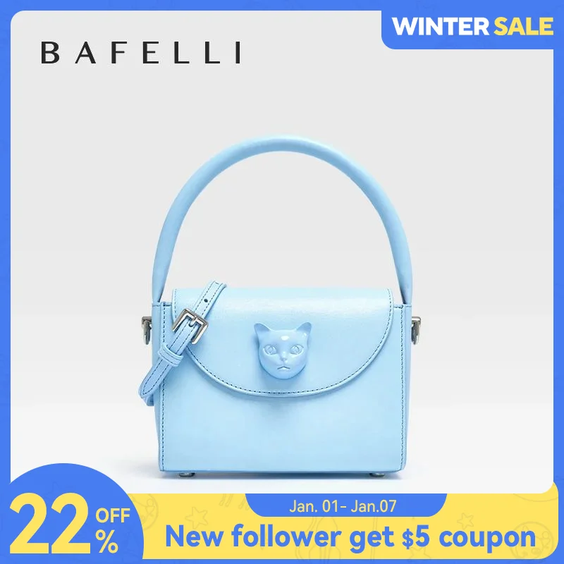 ORIGINAL BAFELLI BAG WOMEN‘S 2024 NEW SMALL LEATHER HANDBAGS LUXURY FASHION BRAND CROSSBODY CAT PURSE DESIGNER STYLE