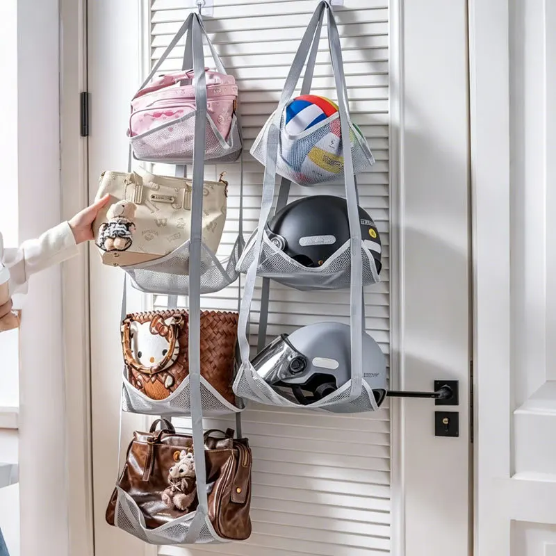 Basketball Storage Hanging Bag Home Use Wall-Mounted Behind the Door Football Storage Rack Ball-Shaped Dolls Toys Storage Bag