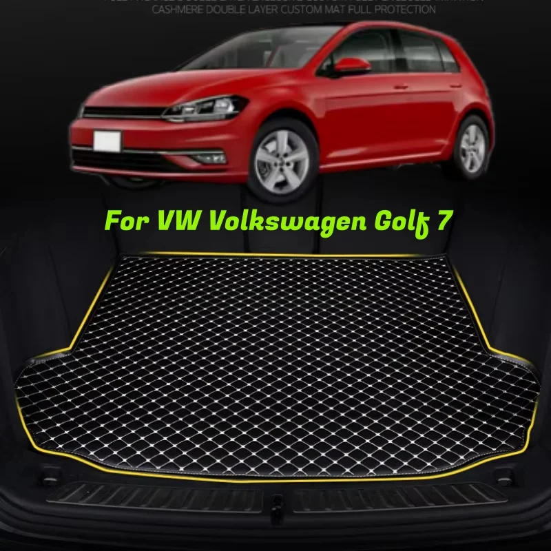 Mikrofaser-Leder Maßgefertigte Kofferraummatte Koffermatte Auto-Innenausstattung für VW Volkswagen Golf 7 2020 2019 2018 2017