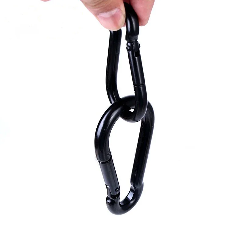 M4 M5 M6 M8 M10 M12 Black 304 Stainless Steel Spring Carabiner Hook Heavy Duty Multifunctional Spring Snap Load Bearing Clips