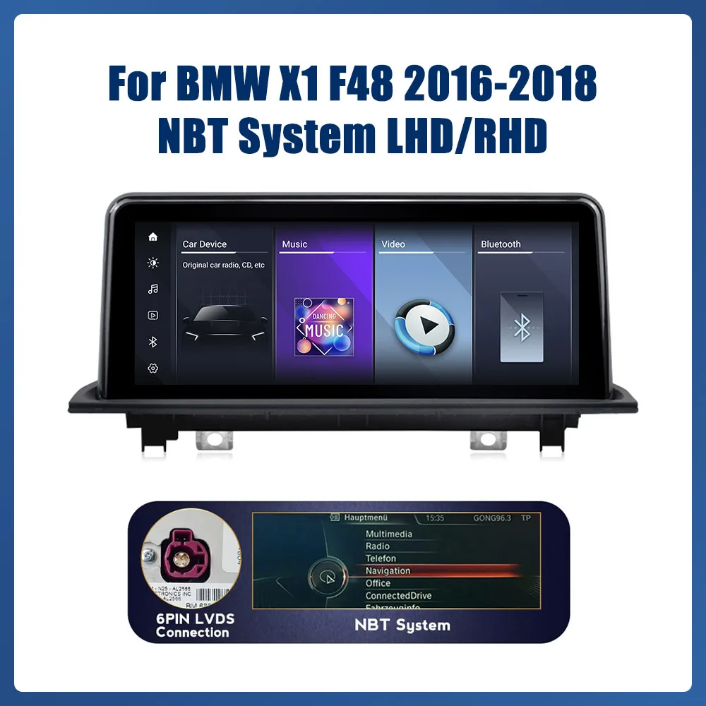 10.25” Car Radio For BMW X1 X2 F48 2016-2018 NBT EVO System GPS