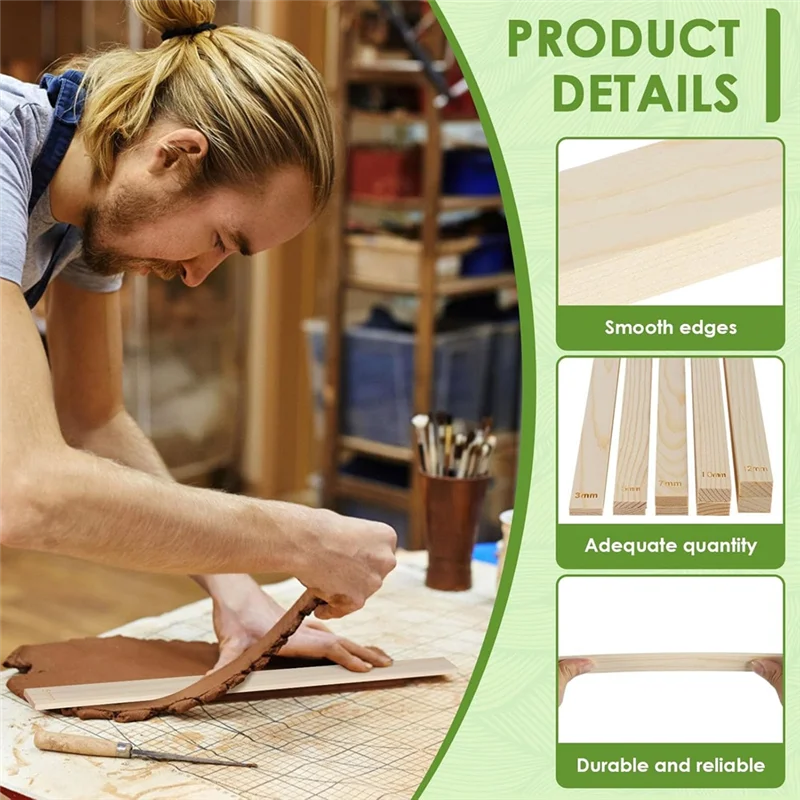 

Набор скалки для керамики ABBN, для полимерной глины и керамики, обучающие инструменты для керамики с измерением толщины