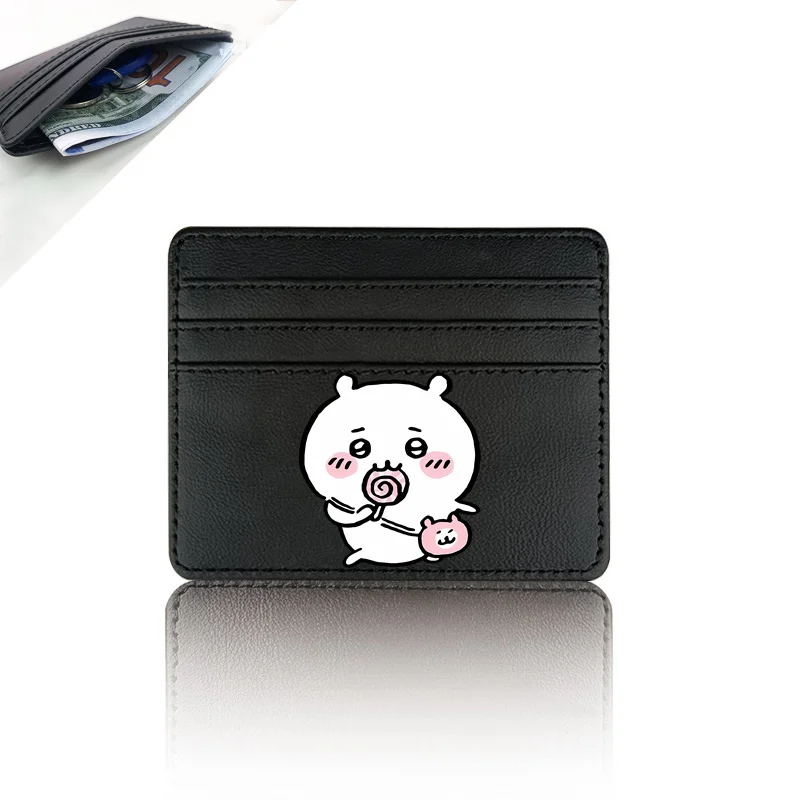 Kawaii C-Chiikawas Torebka na drobne Etui na karty Pu Skórzana torba na prawo jazdy ID Etui na karty kredytowe Mężczyźni Kobiety Wizytówka Portmonetka na monety