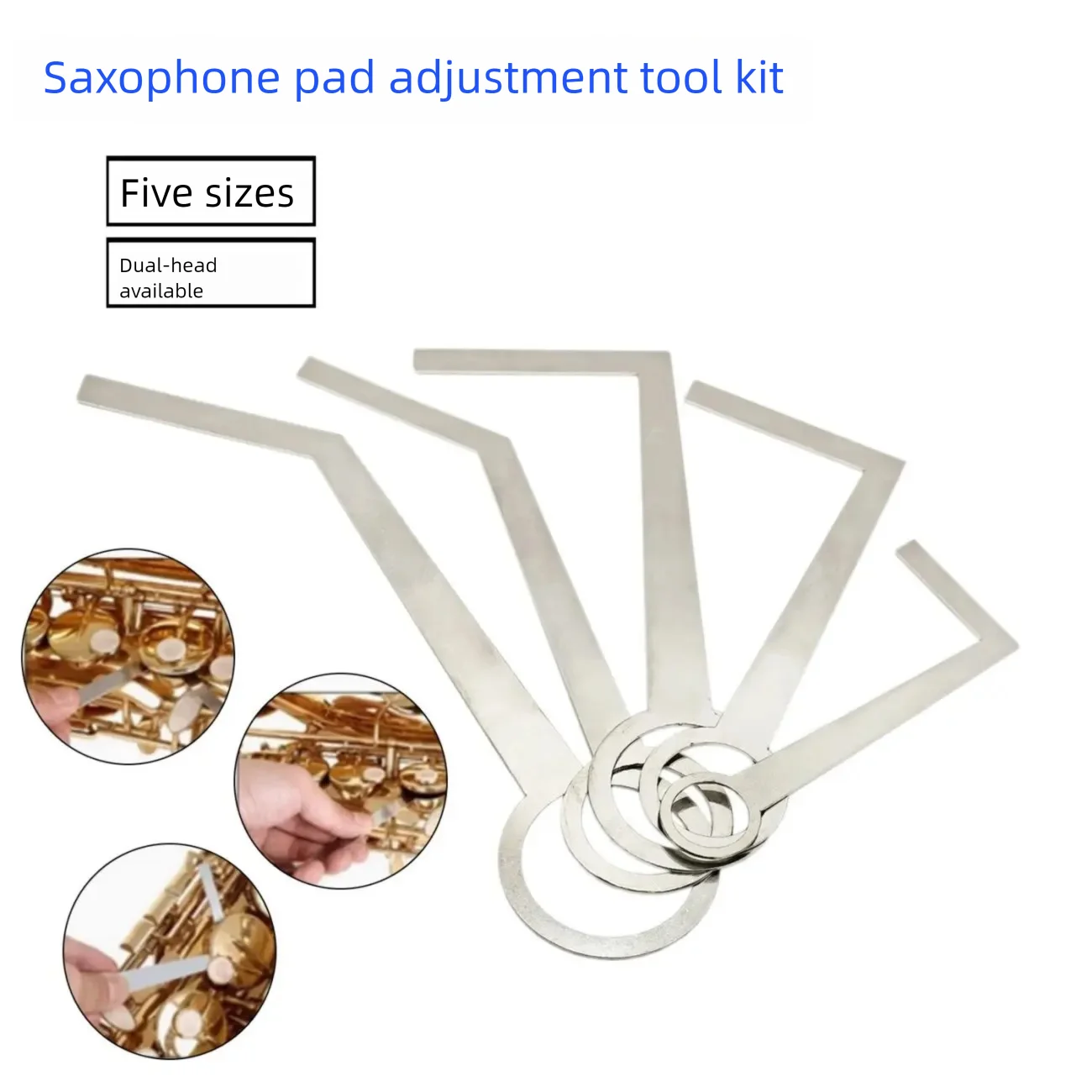 

Pipe music repair tool saxophone professional tightness adjustment tool 5-piece set made of stainless steel material