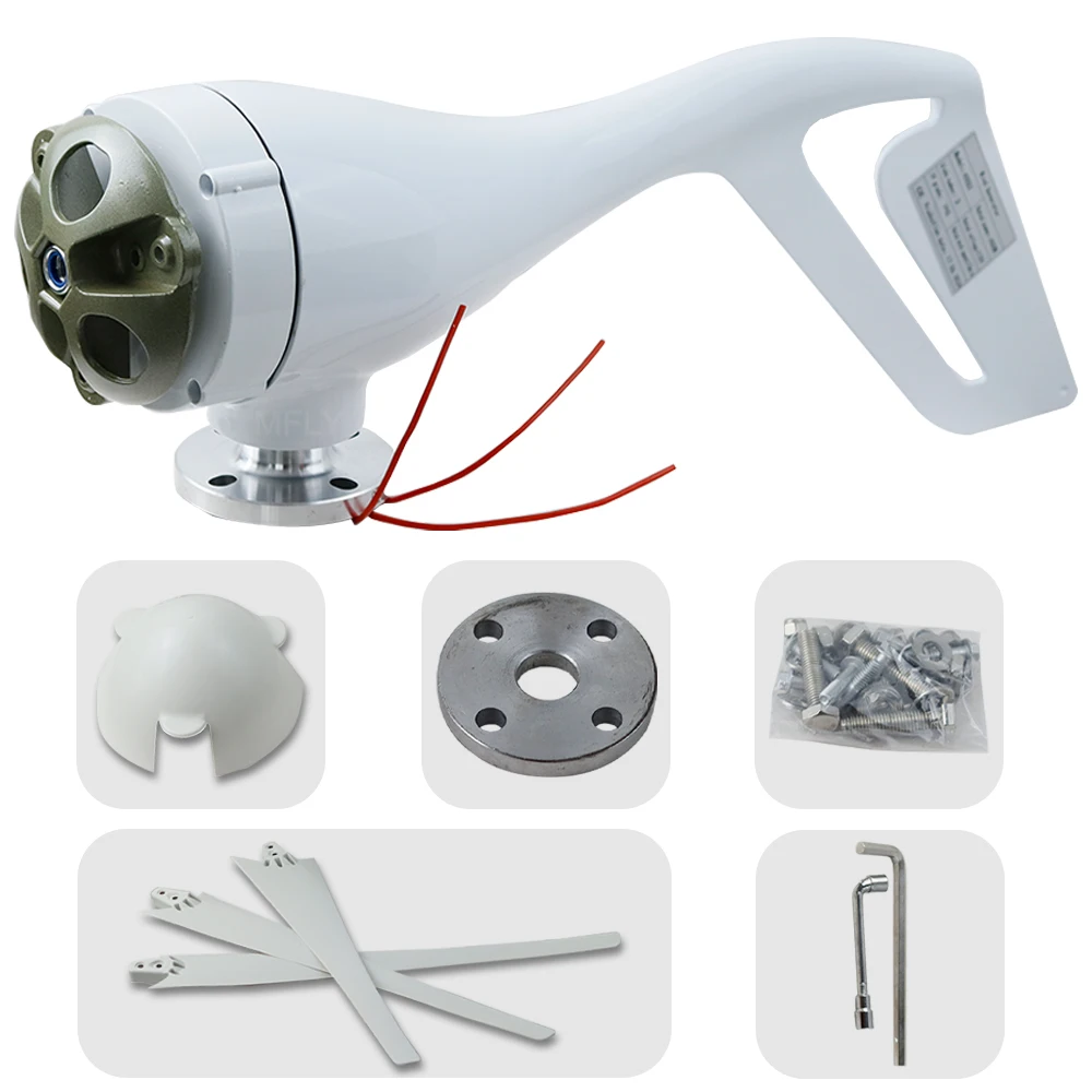 Imagem -03 - Moinho de Vento Horizontal do Gerador 24v Três Cinco Lâminas com Controlador da Carga do Vento de 300w 600w para Livre