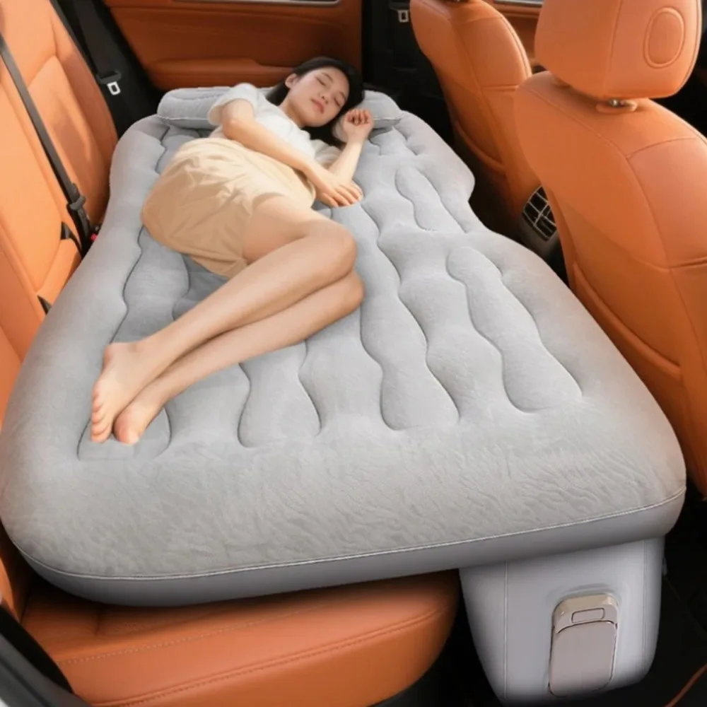 Portable Durable All Season Car Air Mattress SUV Rear Seat Inflatable Bed Flocked Self Inflating Foldable Comfortable Travel