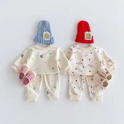 1-4T Newborn Kid Baby Girl Sweatshirt Set 2pcs Clothes Set Long Sleeve Top Pant Suit Cotton Cute Sweet Infant Outfit