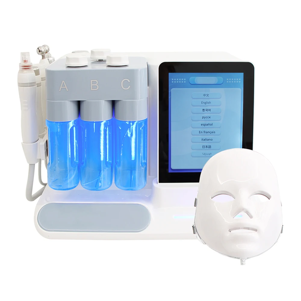 AOKO-Machine d'Hydro-miles Faciale 7 en 1, Bulles Chaudes, Rétrécissement des Pores, Soins de la Peau, Nettoyage en Profondeur, Lifting