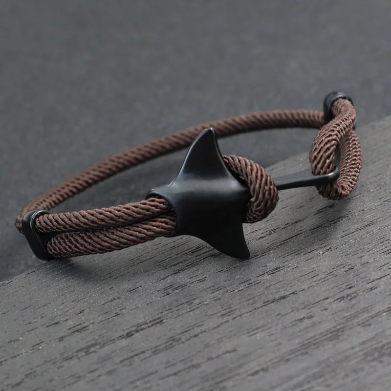 Männer Devilfish Armband Einstellbare Marine Tier Hand Seil Strand Surf Lange Seil Manta Armband Armband Schmuck Pulseira