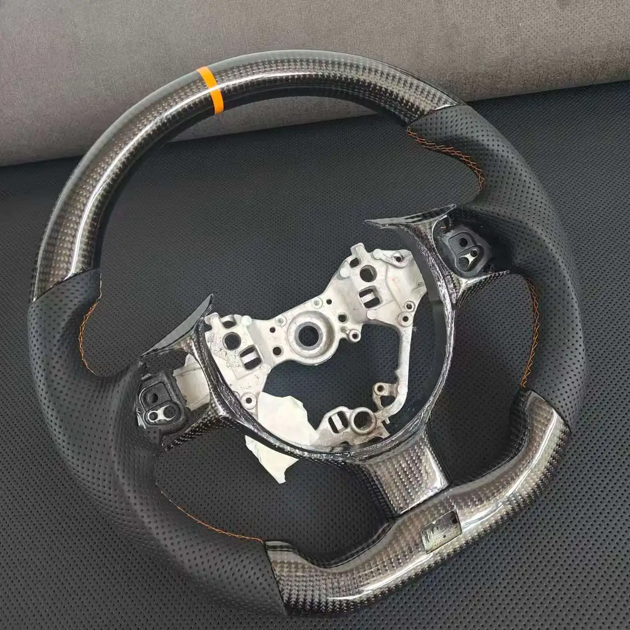TY Carbon Fiber Sports Steering Wheel Compatible for Land Cruiser 200 Camry Corolla