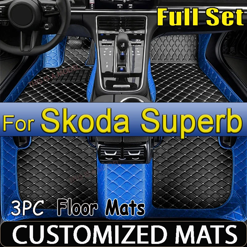 

Custom Made Leather Car Floor Mats For Skoda Superb 3 2016 2017 2018 2019 2020 2021 Carpets Rugs Foot Pads Accessories