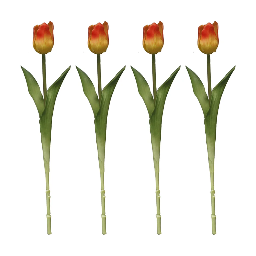 

4Pcs Simulation Tulips Artificial Flowers Fake Tulip Decors for Home Wedding Party Thanksgiving Artificial Tulips